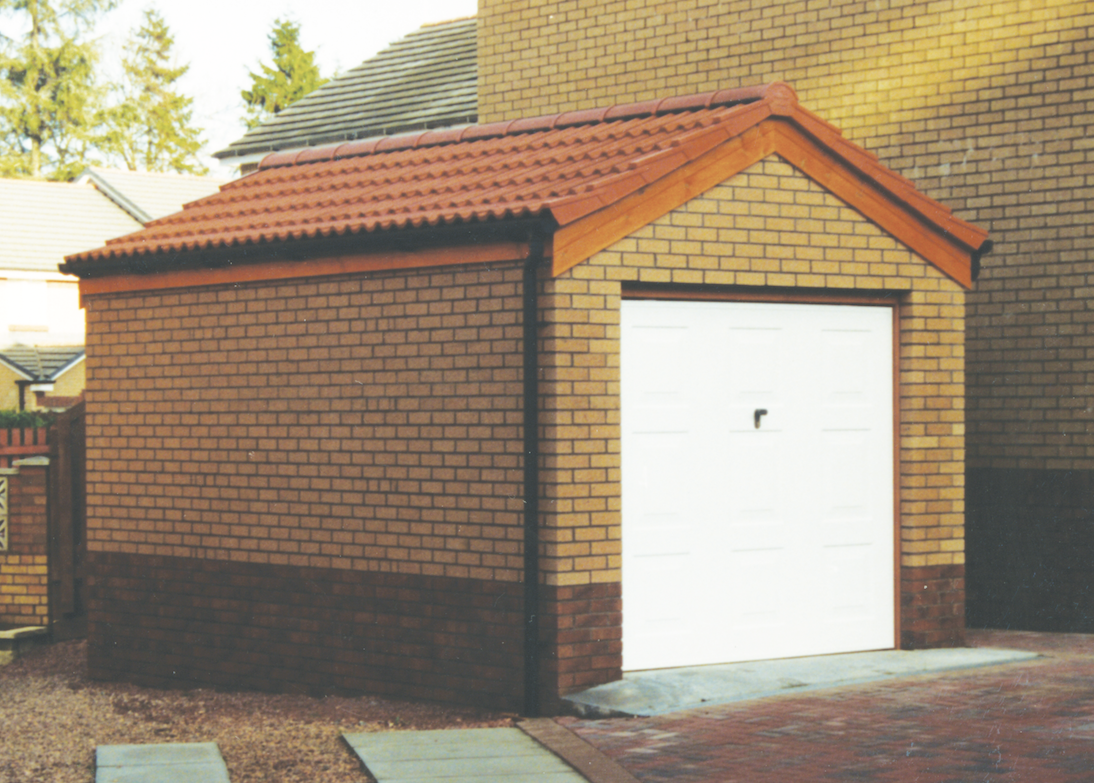 Brick Garage with Tile Roof