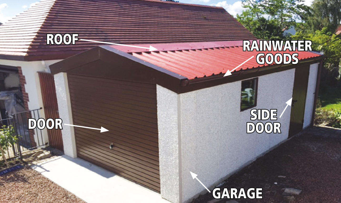 Annotated Concrete Garage